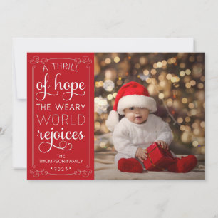 A Thrill of Hope Weary World Rejoices Photo Card
