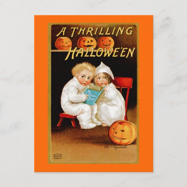 " A Thrilling Halloween" Postcard (Front)