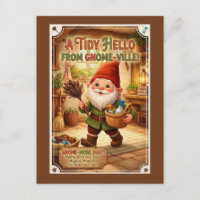 "A Tidy Hello" Gnome Greeting