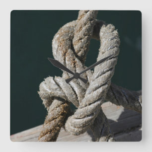 A Tied Knot On A Jetty Portugal Square Wall Clock