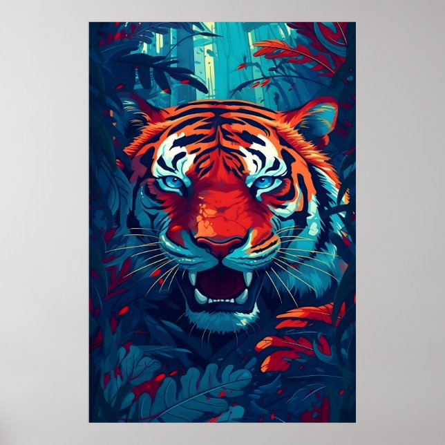 A Tiger In Jungle Poster Art Print Wall Art (Front)