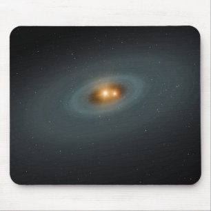 A tight pair of stars and a surrounding disc mouse mat