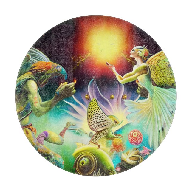 A Time of Recompense Oil Painting Cutting Board (Front)