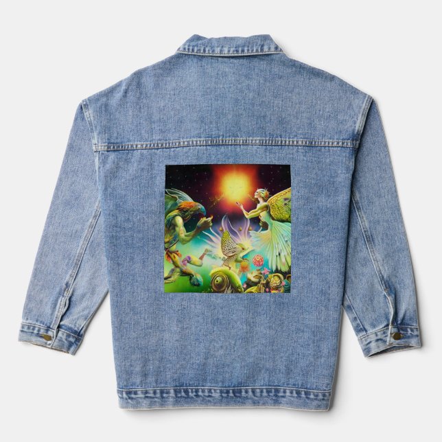 A Time of Recompense Oil Painting Denim Jacket (Back)