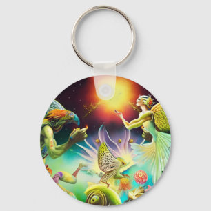 A Time of Recompense Oil Painting Key Ring