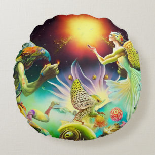 A Time of Recompense Oil Painting Round Cushion