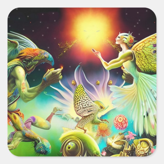 A Time of Recompense Oil Painting Square Sticker (Front)