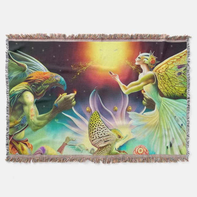 A Time of Recompense Oil Painting Throw Blanket (Front)
