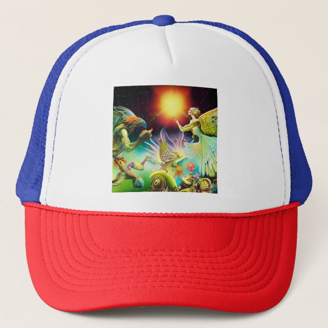 A Time of Recompense Oil Painting Trucker Hat (Front)