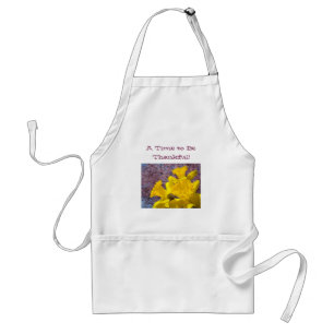 A Time to Be Thankful! apron gifts Daffodil Flower