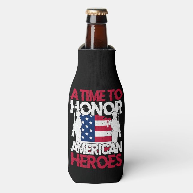 A Time To Honour America Heroes Bottle Cooler (Bottle Front)