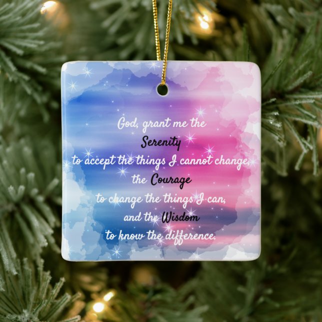 A timeless serenity prayer ceramic ornament (Tree)