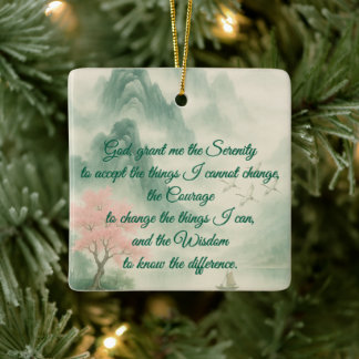 A timeless serenity prayer ceramic ornament