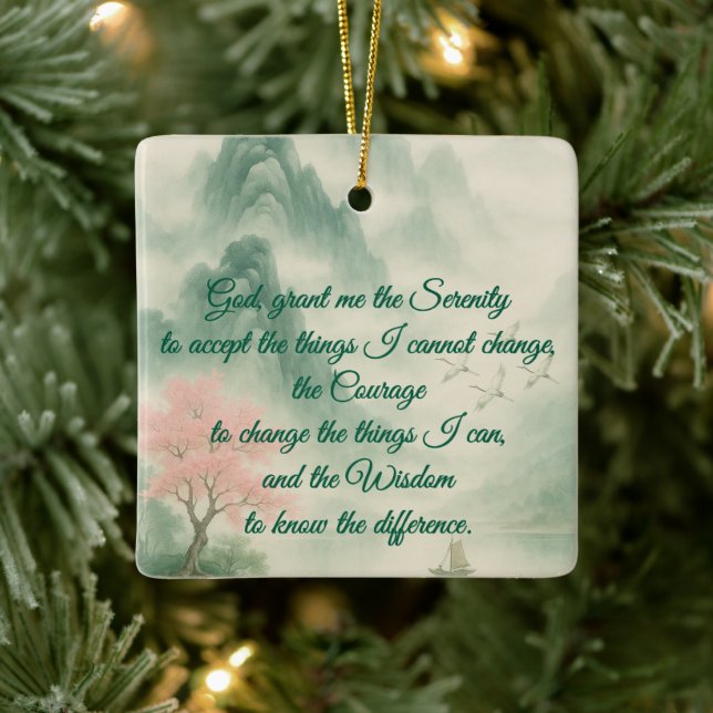 A timeless serenity prayer ceramic ornament (Tree)