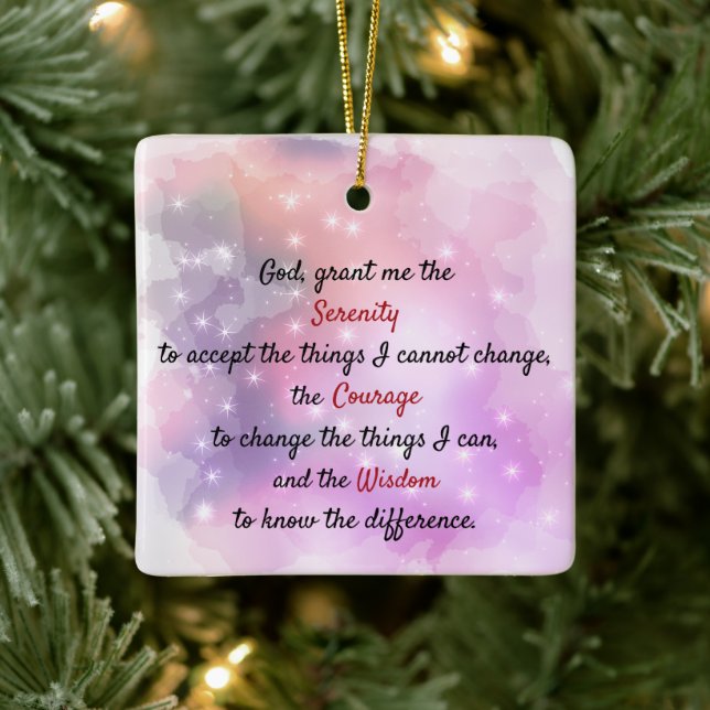 A timeless serenity prayer ceramic ornament (Tree)