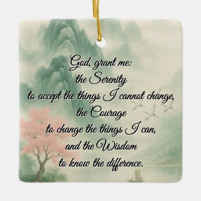 A timeless serenity prayer ceramic ornament (Front)