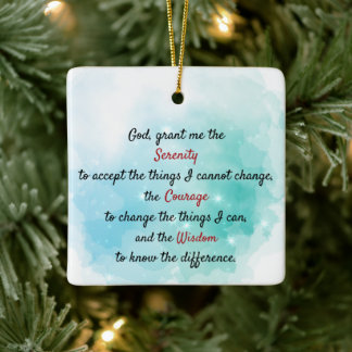 A timeless serenity prayer ceramic ornament