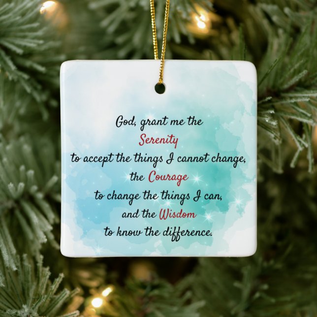A timeless serenity prayer ceramic ornament (Tree)