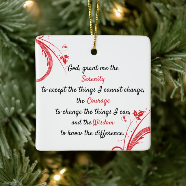 A timeless serenity prayer ceramic ornament (Tree)