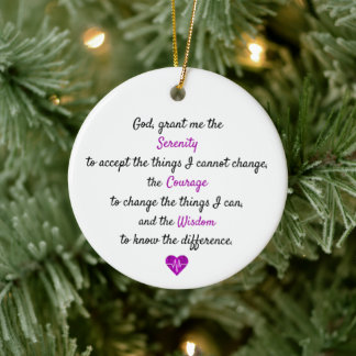 A timeless serenity prayer ceramic tree decoration