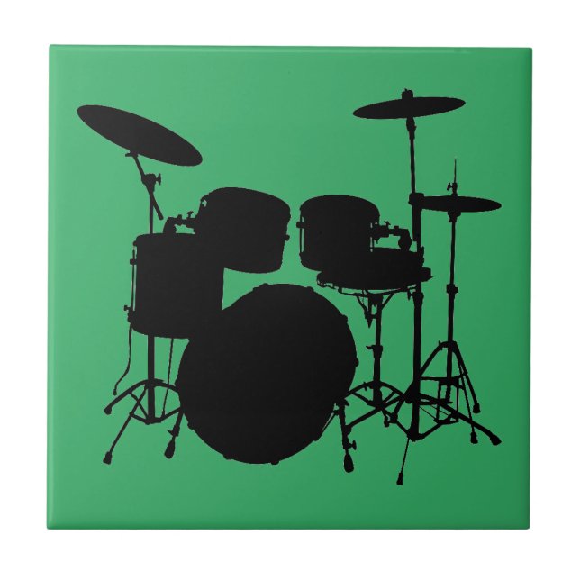 A Timeless Tribute to Music - Drum Kit Silhouette Tile (Front)