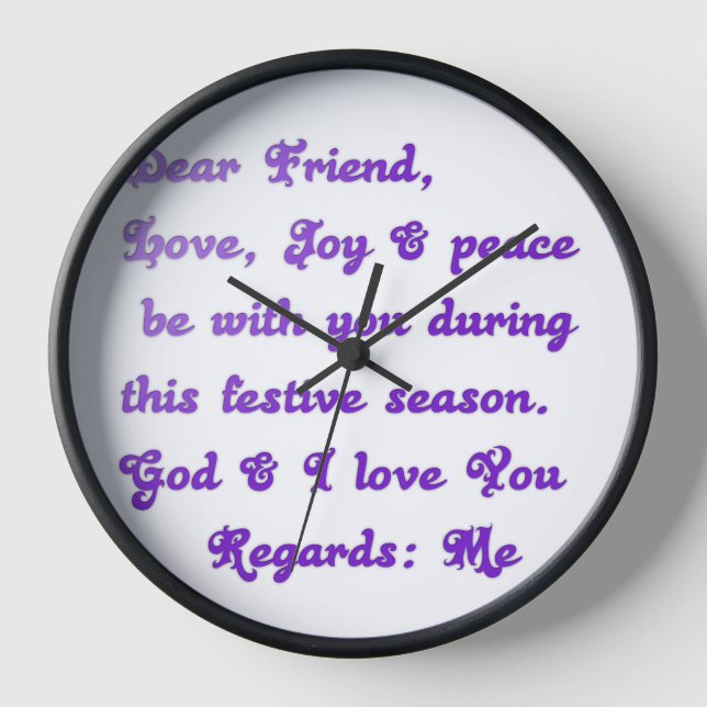 A Timepiece of Love, Joy, and Peace Wall Clock (Front)
