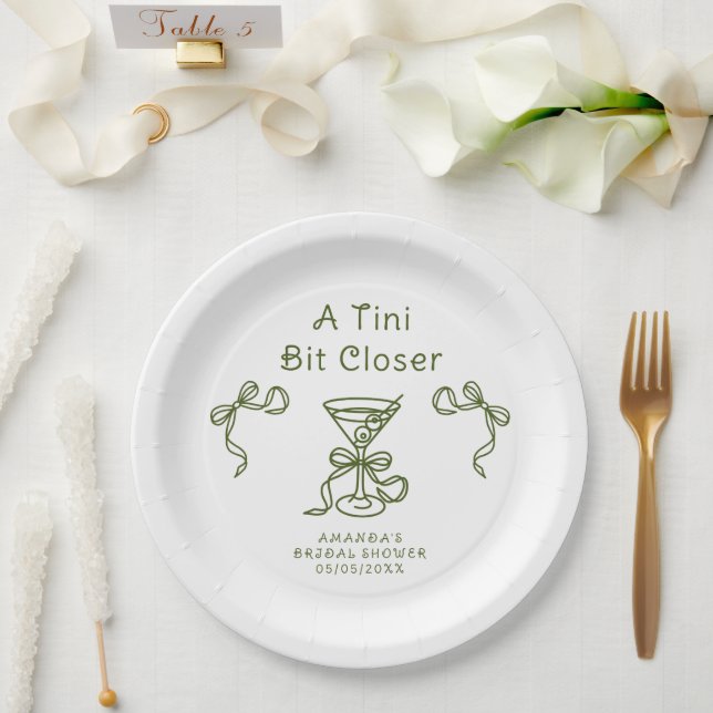 A Tini Bit Closer Bridal shower  Paper Plate (Wedding)