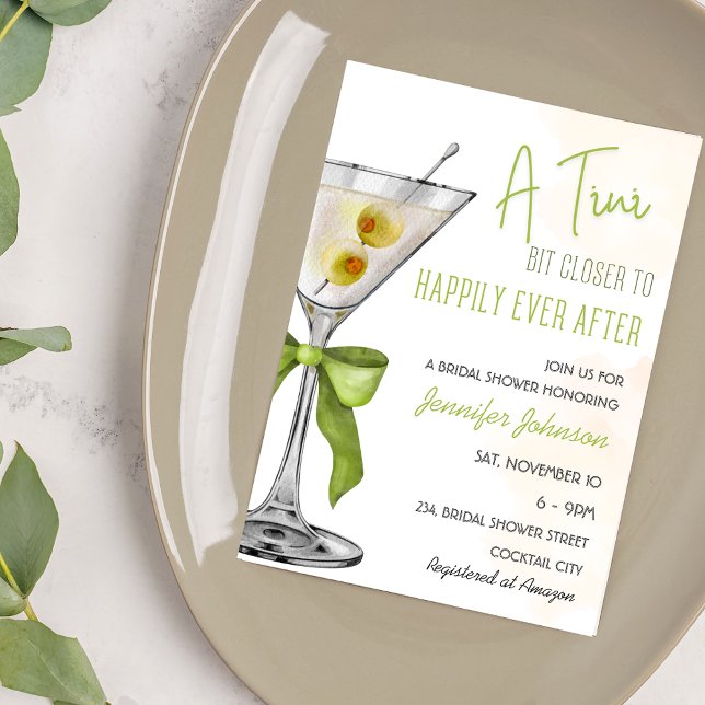A Tini Bit Closer Cocktail Bridal Shower Invitation (A Tini Bit Closer Cocktail Bridal Shower Invitation)