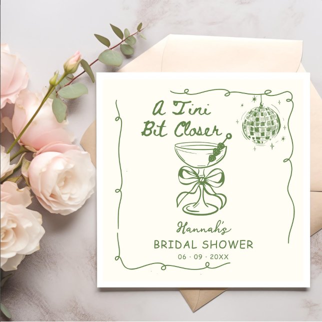 A Tini Bit Closer Drawn Bridal Shower  Napkin (Creator Uploaded)