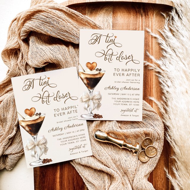 A Tini Bit Closer Espresso Martini Bridal Shower Invitation (Creator Uploaded)