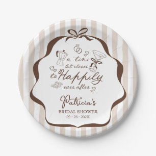 A Tini Bit Closer Espresso Martini Bridal Shower Paper Plate