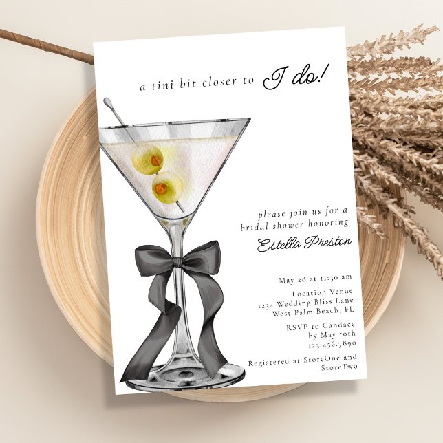 A Tini Bit Closer to I Do Cocktail Bridal Shower Invitation (Creator Uploaded)