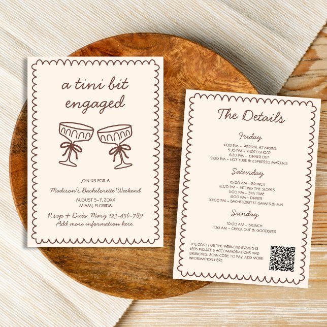 A Tini Bit Engaged Espresso Martini Bachelorette Invitation (A Tini Bit Engaged Espresso Martini Bachelorette Invitation)