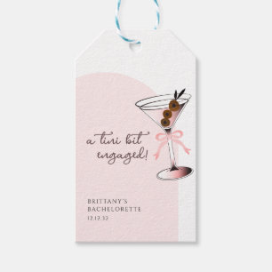 A tini bit engaged Martini Pink Bachelorette Gift Tags