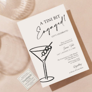 A Tini Bit Engaged Modern Martini Bridal Shower Invitation
