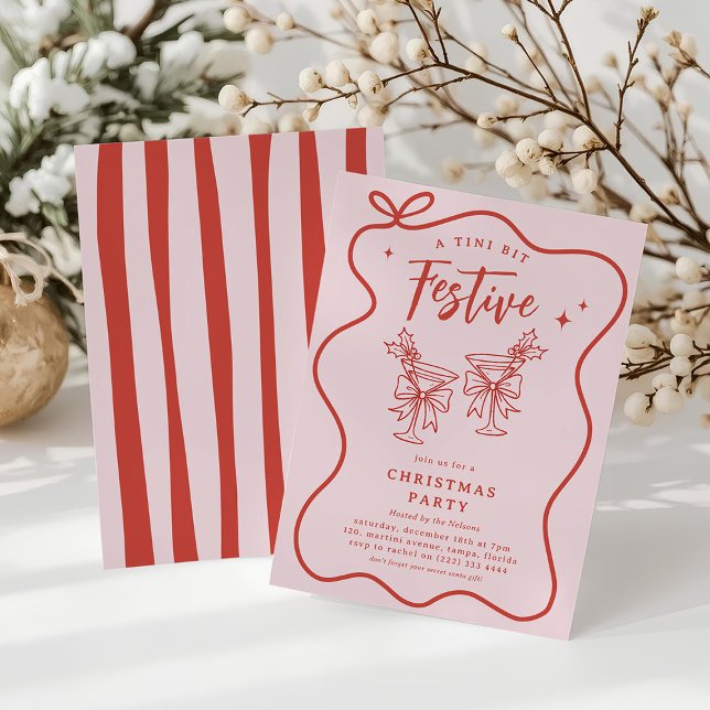 A Tini Bit Festive' Fun Doodle Christmas Party Invitation (Creator Uploaded)