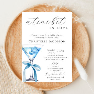 A Tini Bit In Love Blue Martini Bridal Shower Invitation