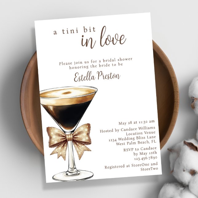 A Tini Bit In Love Espresso Martini Bridal Shower Invitation (Creator Uploaded)