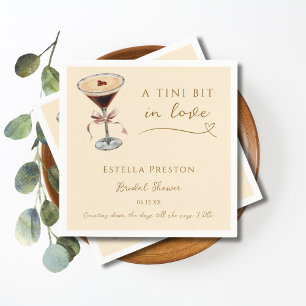 A Tini Bit In Love Heart Martini Bridal Shower Napkin