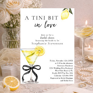 A Tini Bit In Love Lemon Martini Bridal Shower Invitation