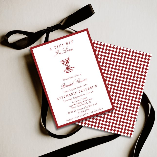 A Tini Bit In Love Old Money Martini Bridal Shower Invitation (Creator Uploaded)