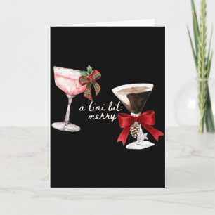 A Tini Bit Merry Christmas Martini Holiday Tail Bo Card