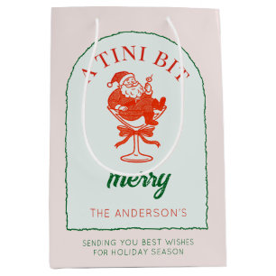 A Tini Bit Merry Martini Christmas  Medium Gift Bag