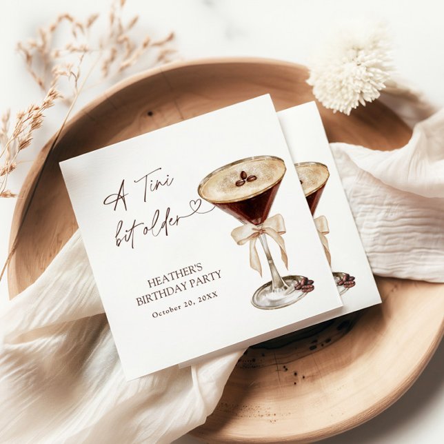 A Tini Bit Older Birthday Party Welcome Sign Napkin (Creator Uploaded)