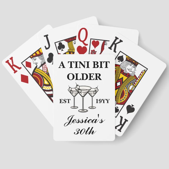 A Tini Bit Older Black Custom Birthday Party  Playing Cards (Back)