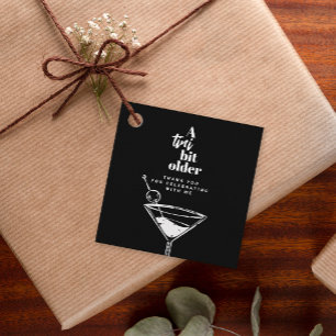 A Tini Bit Older Black Martini Birthday Thank You Favour Tags