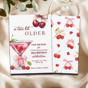 A Tini Bit Older Cherry Martini 101st Birthday Save The Date