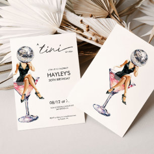 A Tini Bit Older Disco Martini Birthday Invitation