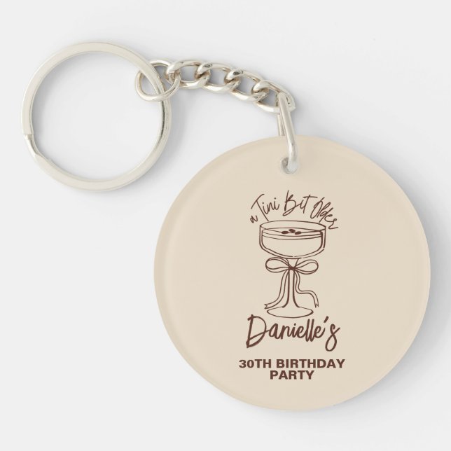 A Tini Bit Older Espresso Martini 30th Birthday Key Ring (Front)