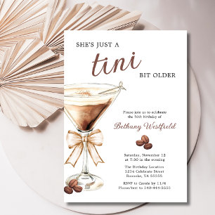 A Tini Bit Older Espresso Martini 50th Birthday Invitation